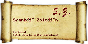 Srankó Zoltán névjegykártya