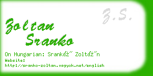 zoltan sranko business card
